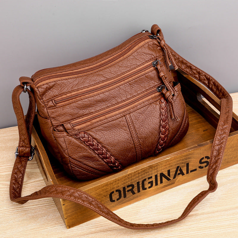 Women's Fashion Soft Leather Textured Large Capacity Bags