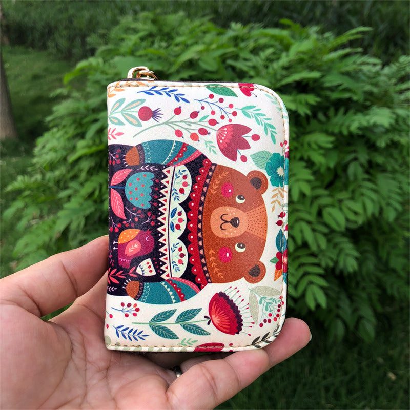 Expanding Korean Cartoon Multiple Slots Zipper Card Holder