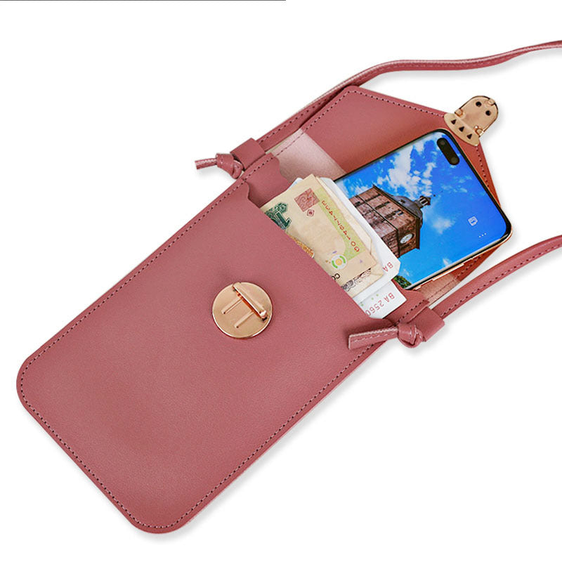 Women's Fashion Leather Touch Screen Mobile Retro Phone Bags