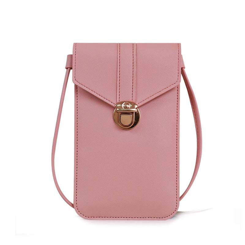 Women's Fashion Leather Touch Screen Mobile Retro Phone Bags