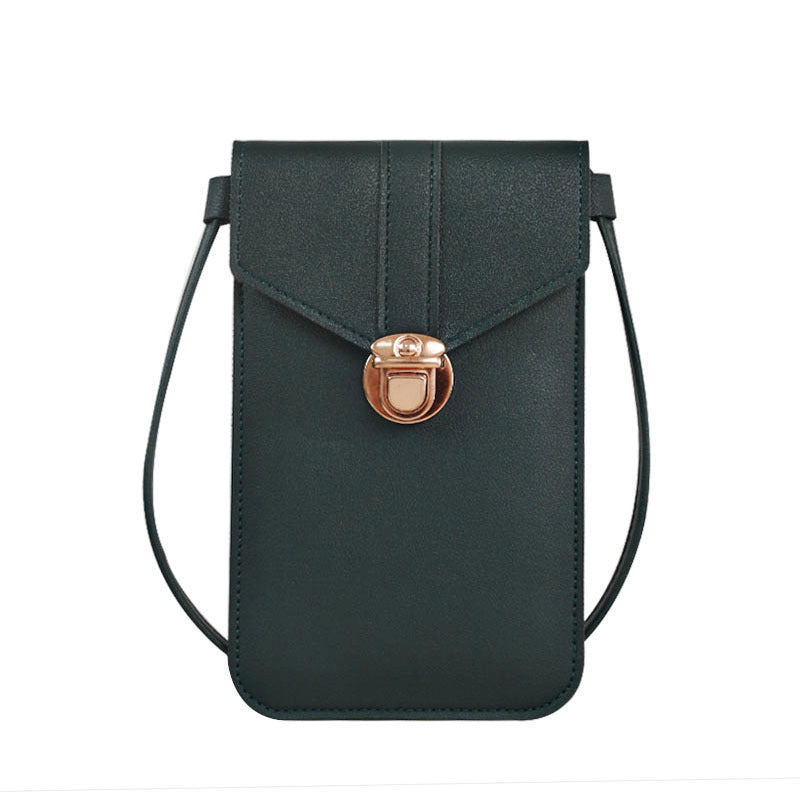 Women's Fashion Leather Touch Screen Mobile Retro Phone Bags