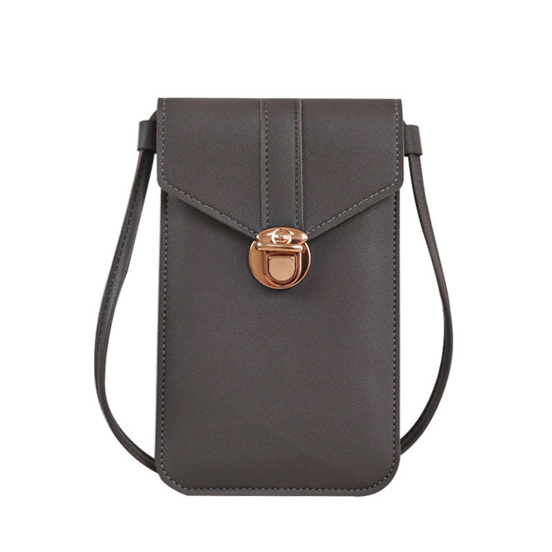 Women's Fashion Leather Touch Screen Mobile Retro Phone Bags