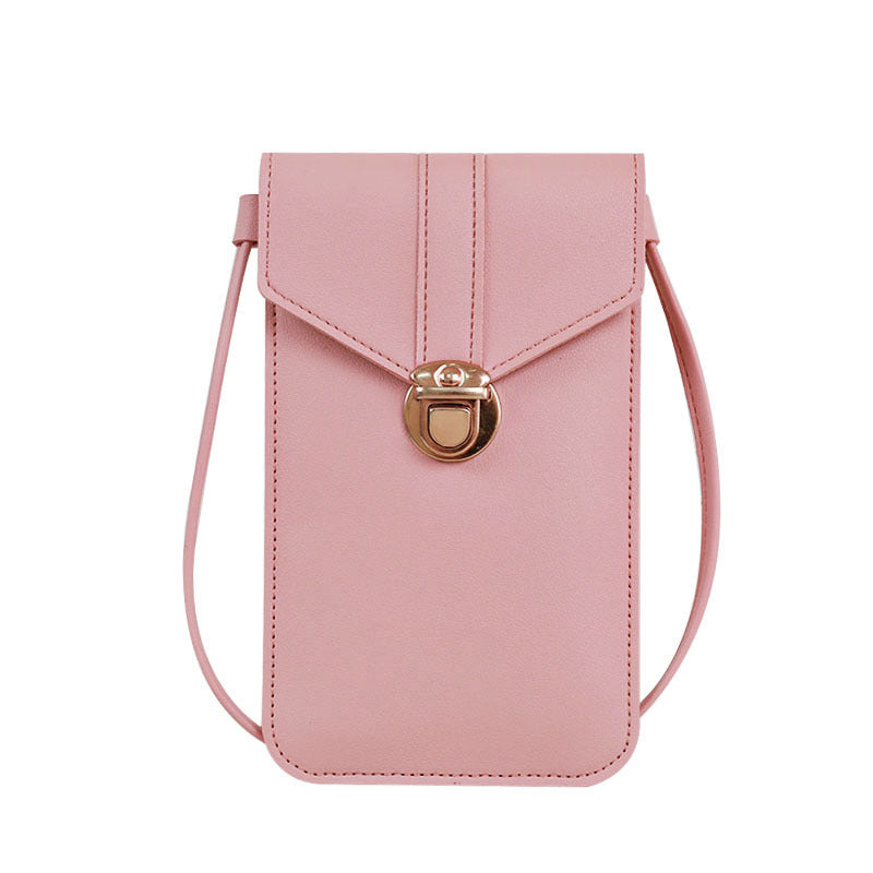 Women's Fashion Leather Touch Screen Mobile Retro Phone Bags