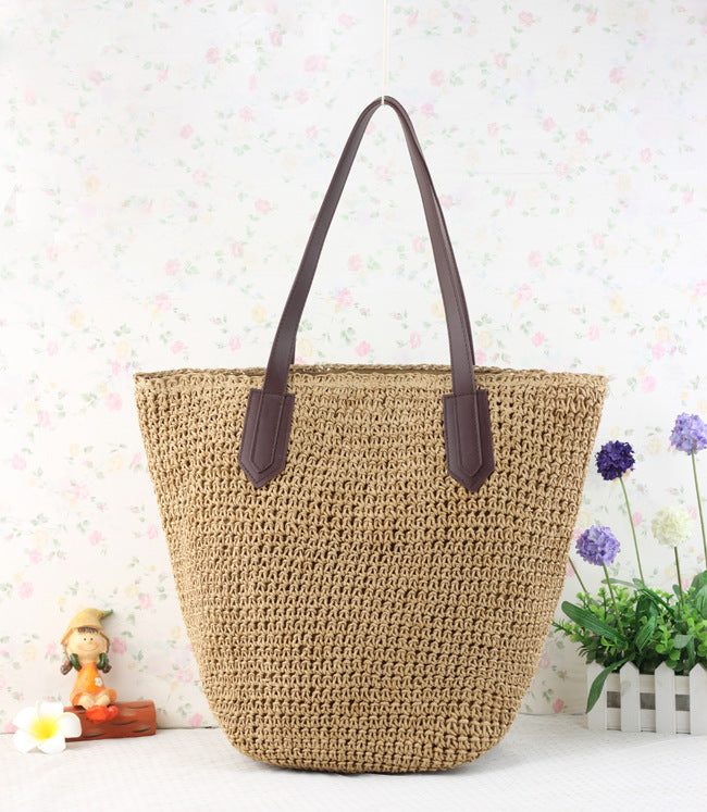 Women's Paper String Straw Woven Fashion Beach Shoulder Bags