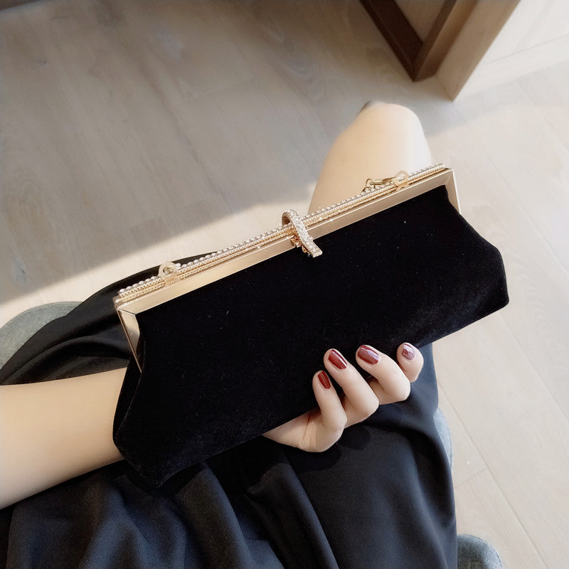 Women's Fishhook Rhinestone Clutch Dinner Dress Matching Evening Bags