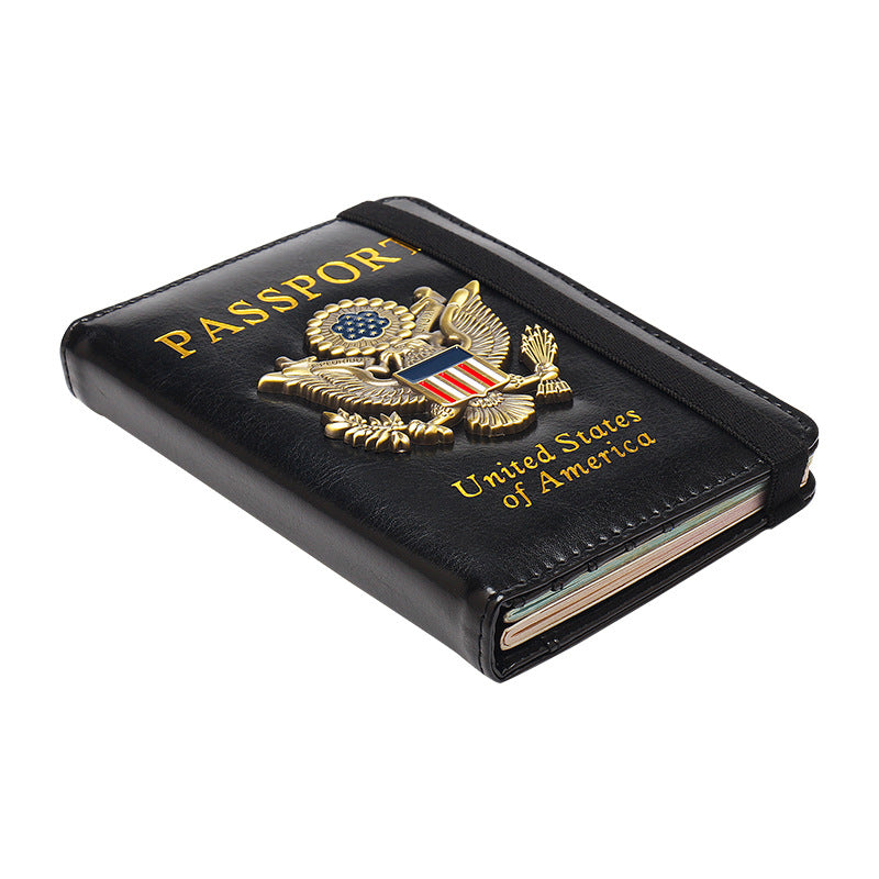 Passport Jacket Golden Badge Multiple Slots Card Holder