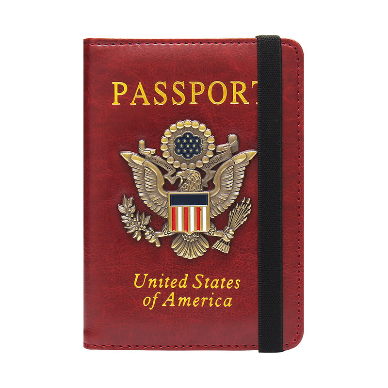 Passport Jacket Golden Badge Multiple Slots Card Holder