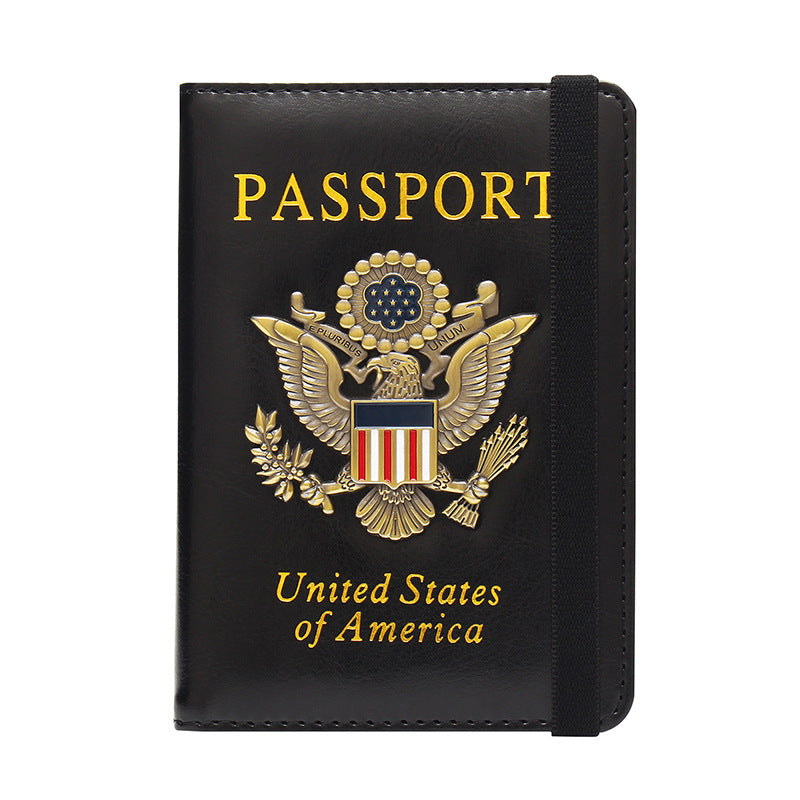 Passport Jacket Golden Badge Multiple Slots Card Holder