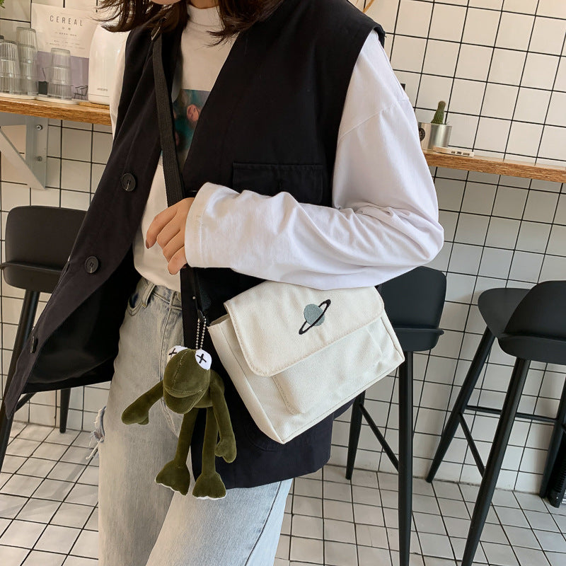 Women's New Canvas Artistic Style Korean Shoulder Bags