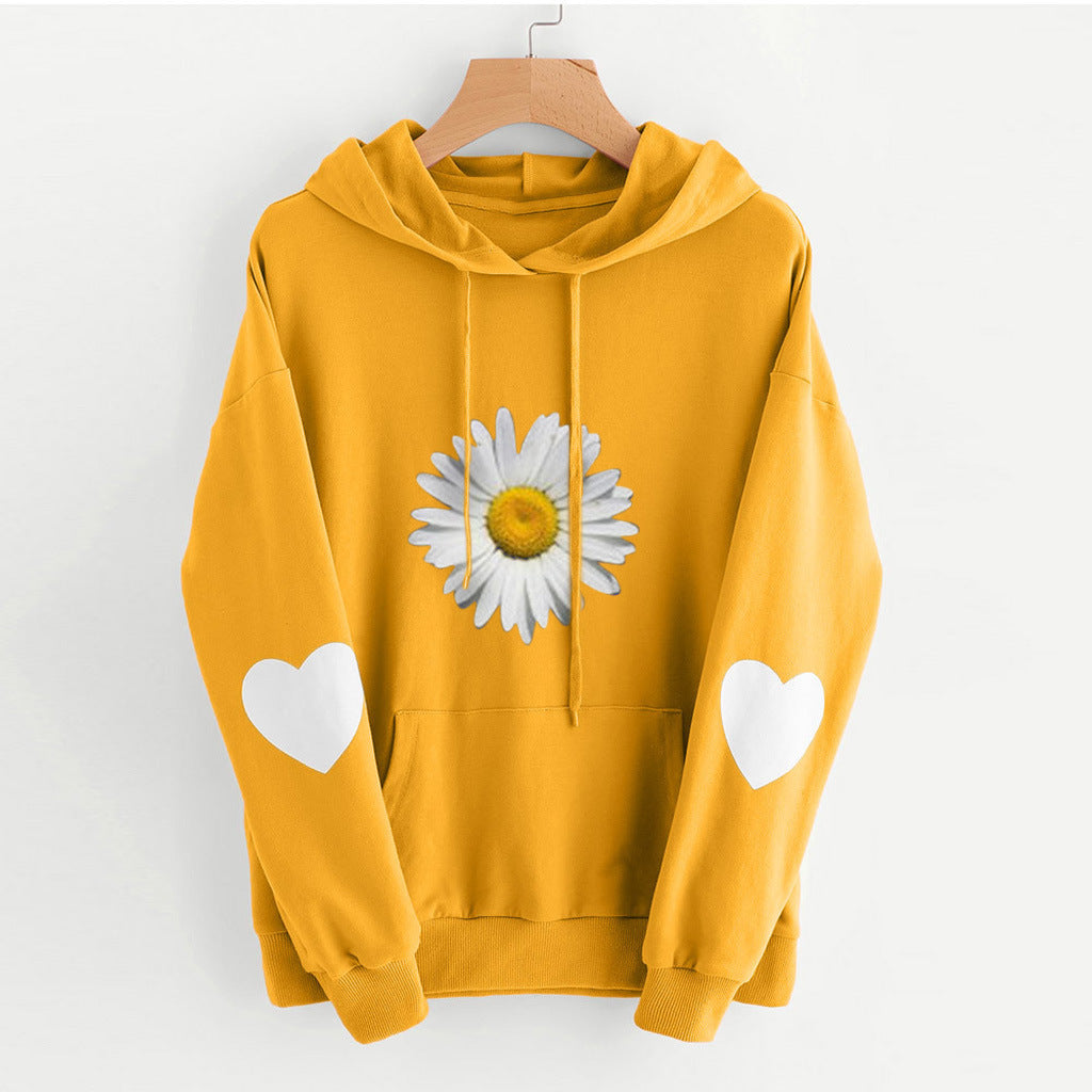 Women's Clothes Loose Hooded Print Casual Sweatshirt Women's Sweater, Sweater