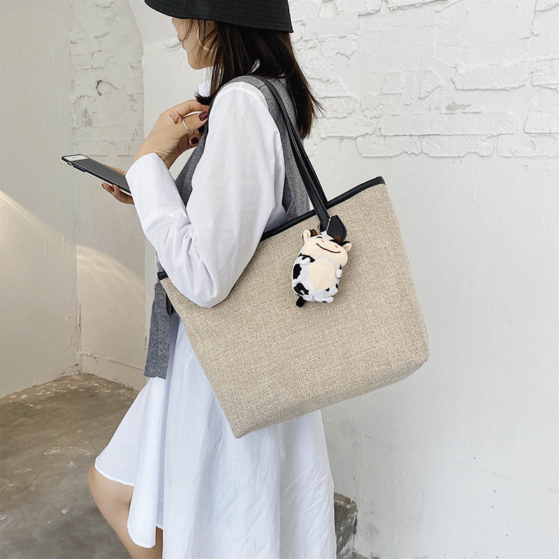 Women's Korean Simple Versatile Large Capacity Canvas Bags