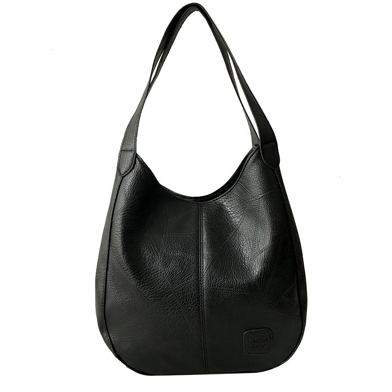 Women's Retro Soft Leather Textured Large Capacity Shoulder Bags