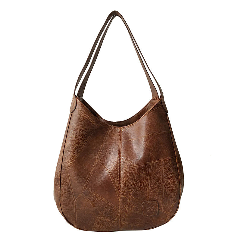 Women's Retro Soft Leather Textured Large Capacity Shoulder Bags