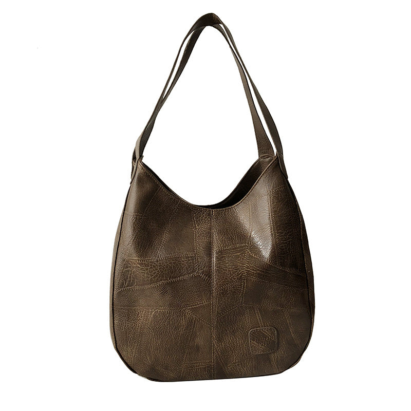 Women's Retro Soft Leather Textured Large Capacity Shoulder Bags