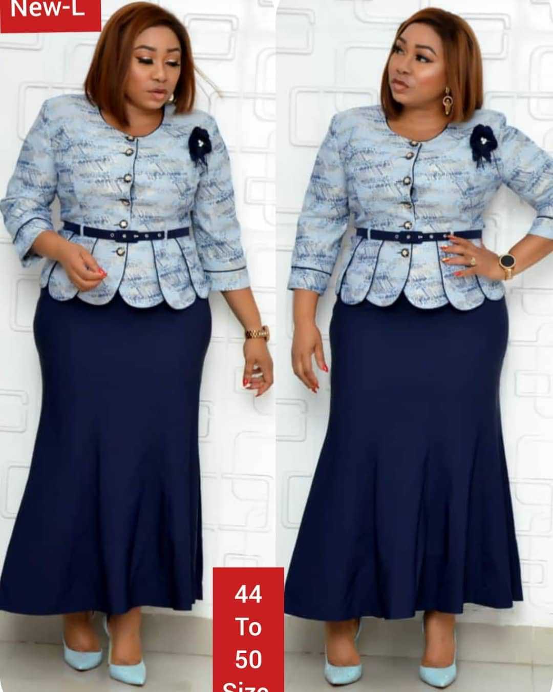 Women's African Wear Large Printed Two-piece Pack Suits