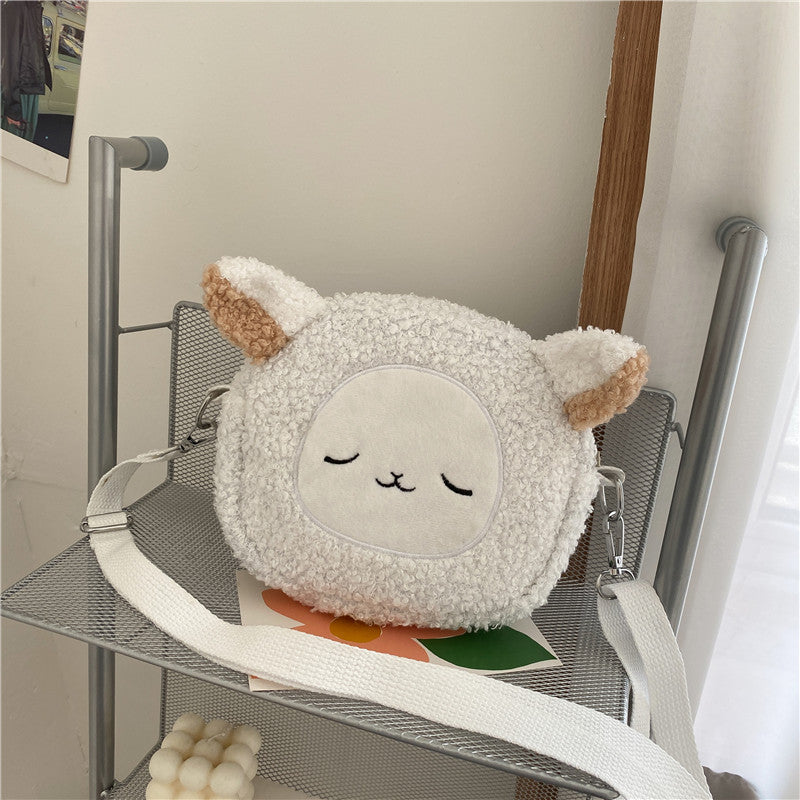 Lamb Wool Female Fashion Plush Cartoon Bags