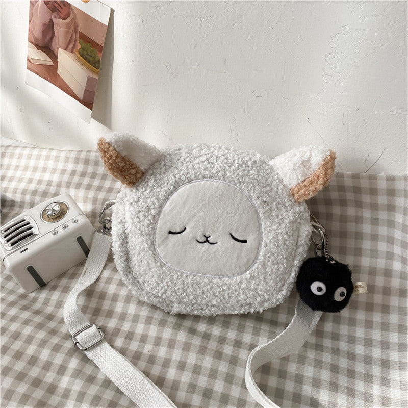 Lamb Wool Female Fashion Plush Cartoon Bags