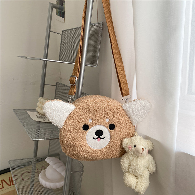 Lamb Wool Female Fashion Plush Cartoon Bags