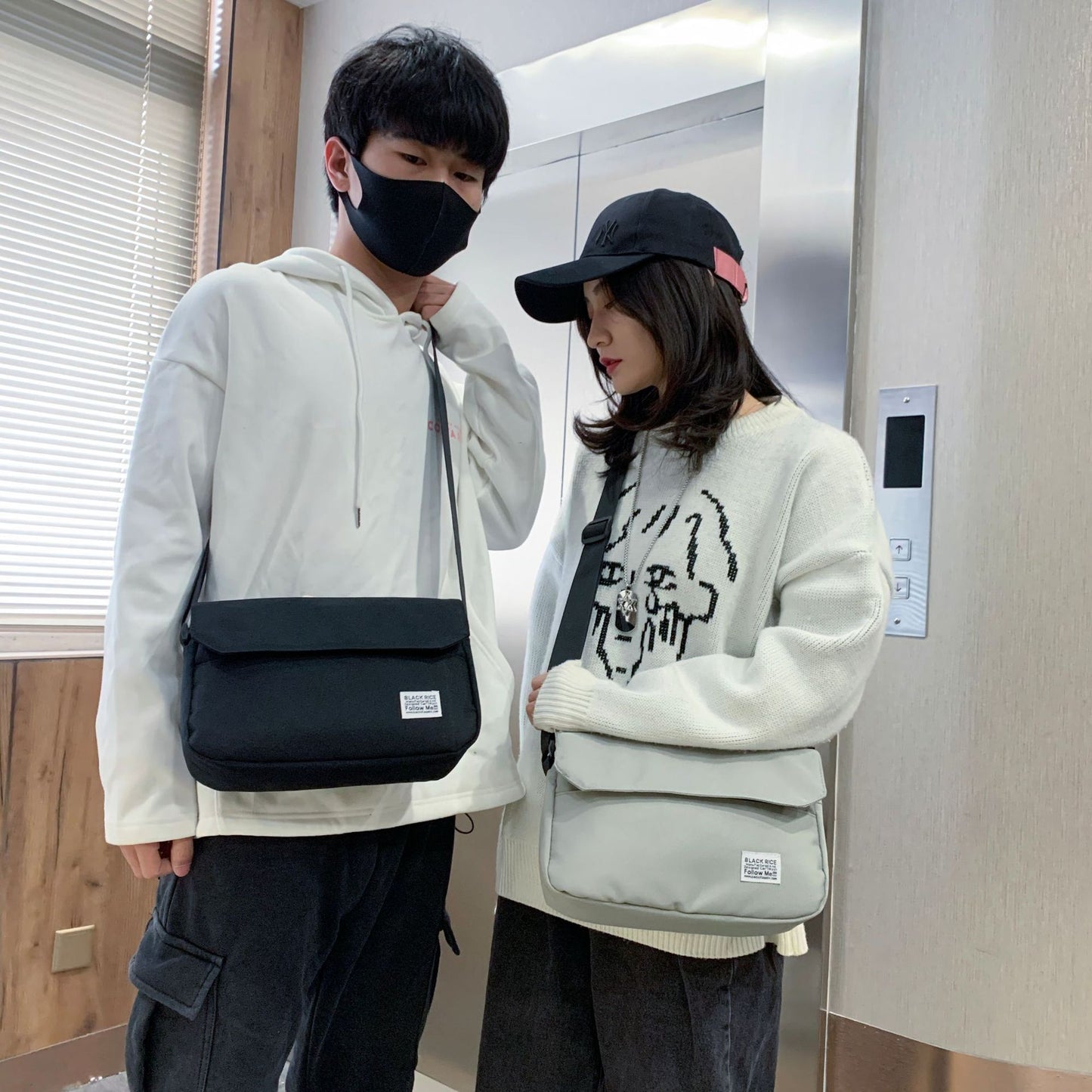 Artistic Korean Style Fashion Simple Large Men's Messenger Bags