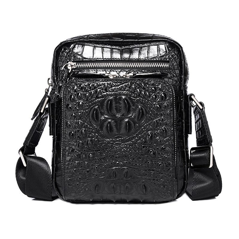 Men's Crocodile Pattern Leather First Layer Cowhide Men's Shoulder Bags