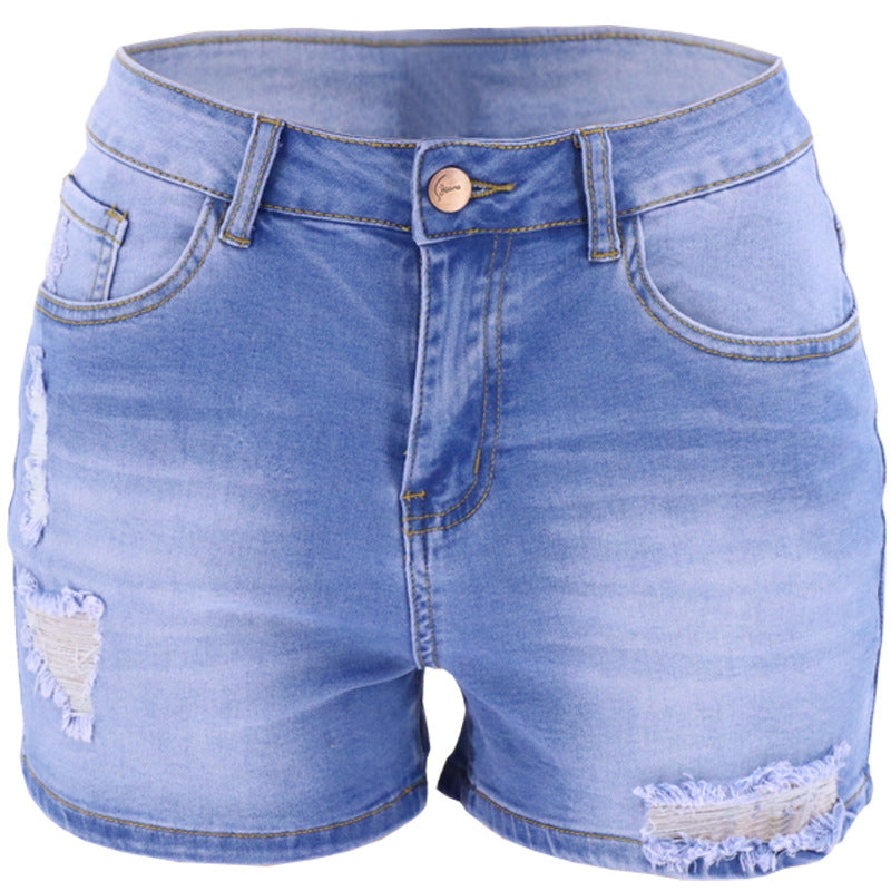 Women's Summer Washed Ripped Street Trend Fashion Women's Jeans