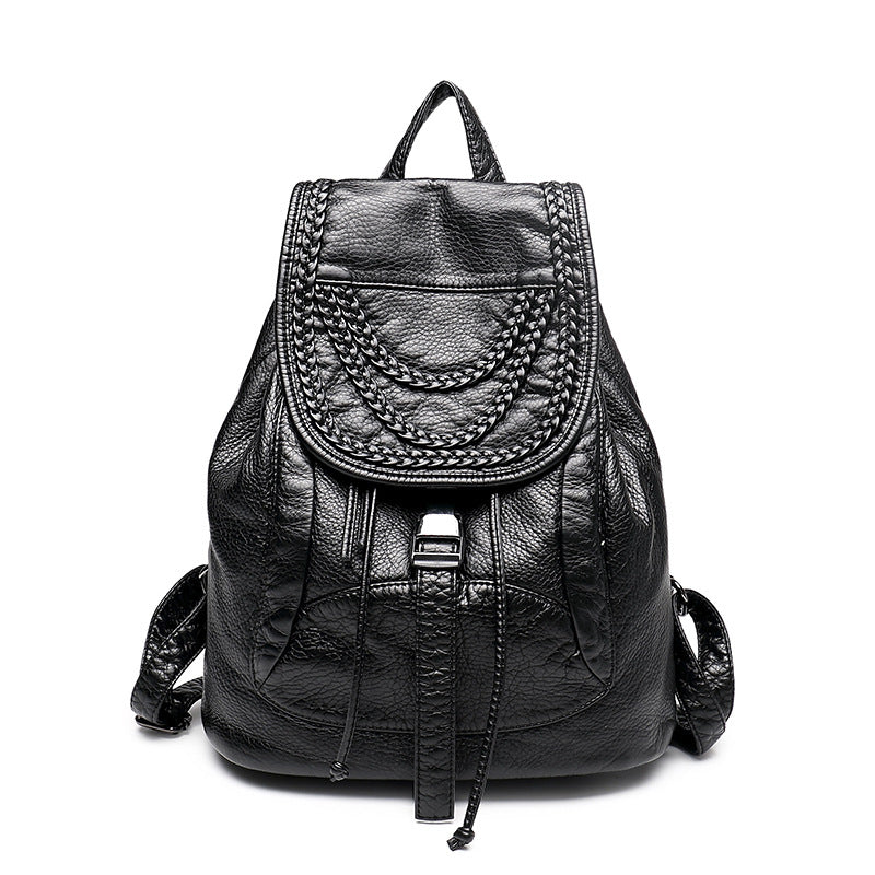 Women's Woven Korean Style Trendy Rivet Fashionable Backpacks