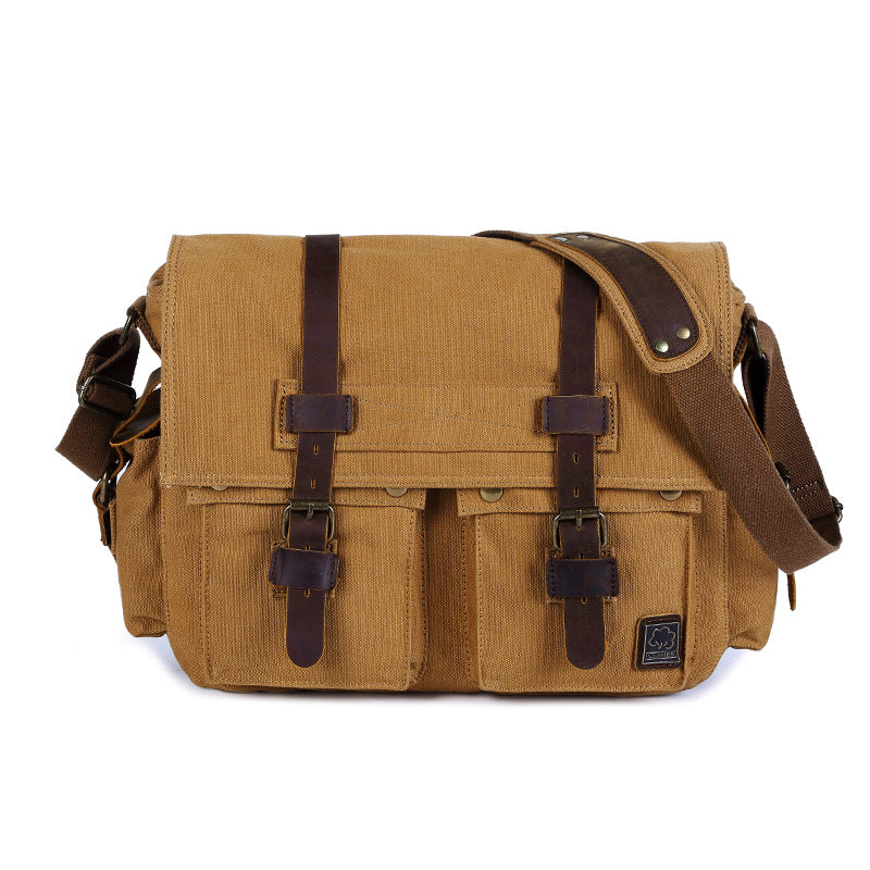 Men's High-grade Canvas Large Capacity Leather Men's Messenger Bags