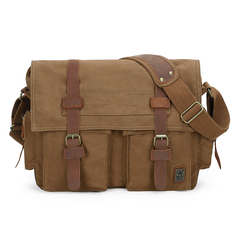 Men's High-grade Canvas Large Capacity Leather Men's Messenger Bags