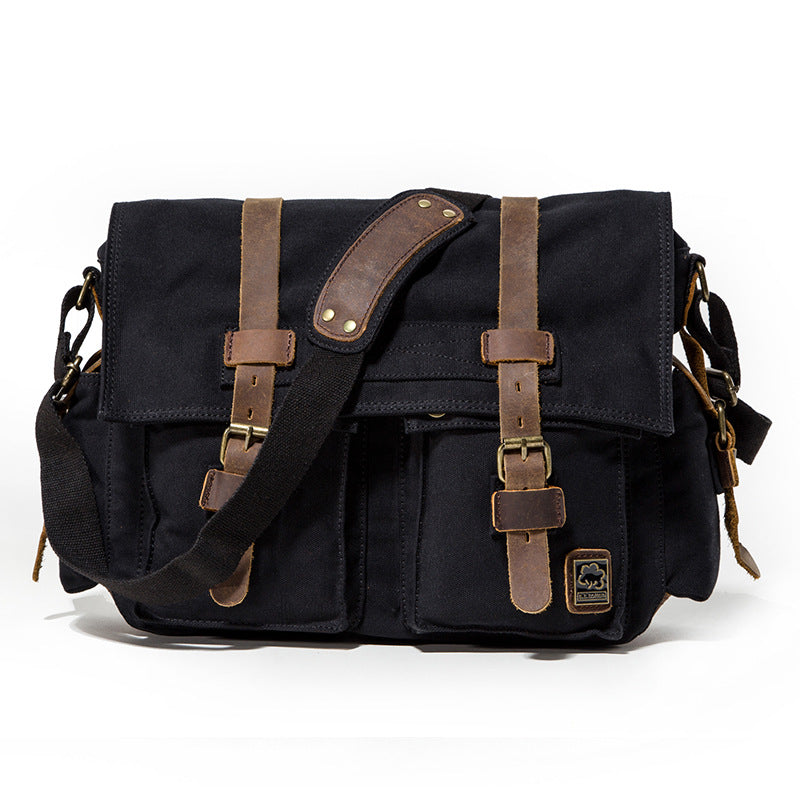 Men's High-grade Canvas Large Capacity Leather Men's Messenger Bags