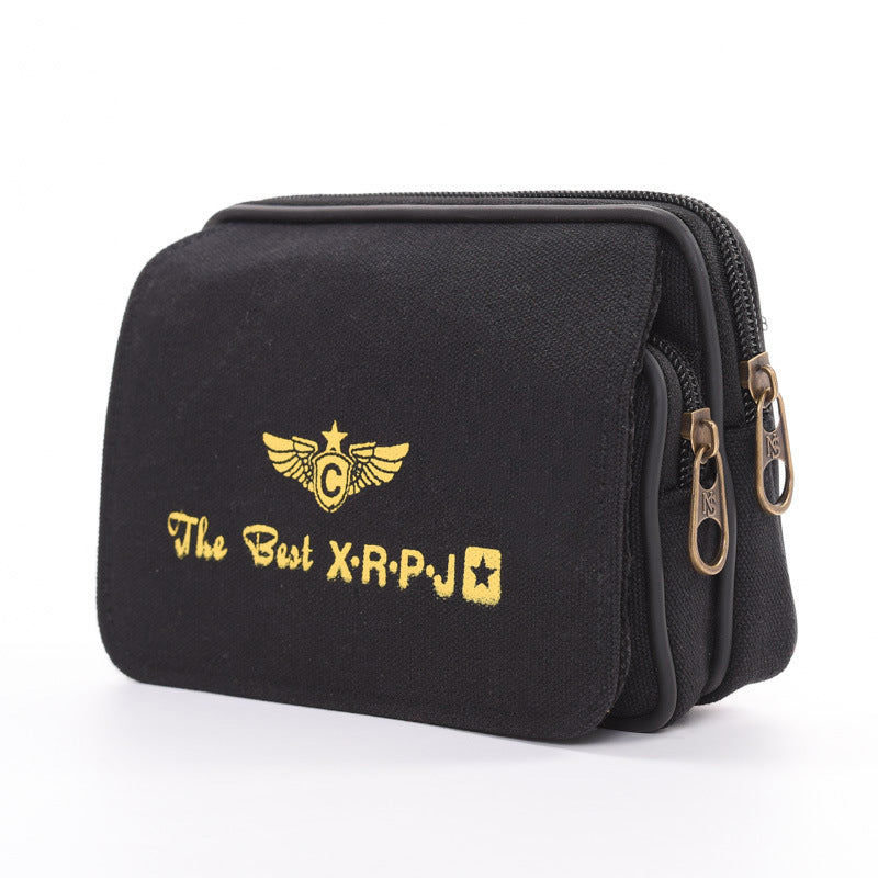 Men's Versatile Canvas Cell Vertical Multifunctional Men's Waist Packs