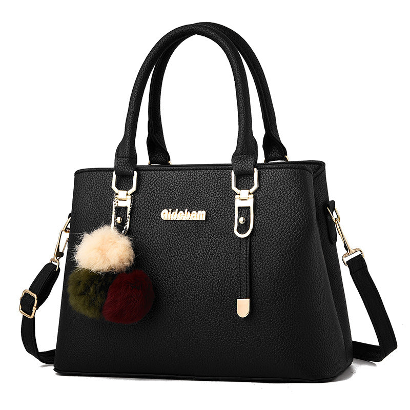 Women's Fashion Large Capacity Fur Ball Shoulder Bags
