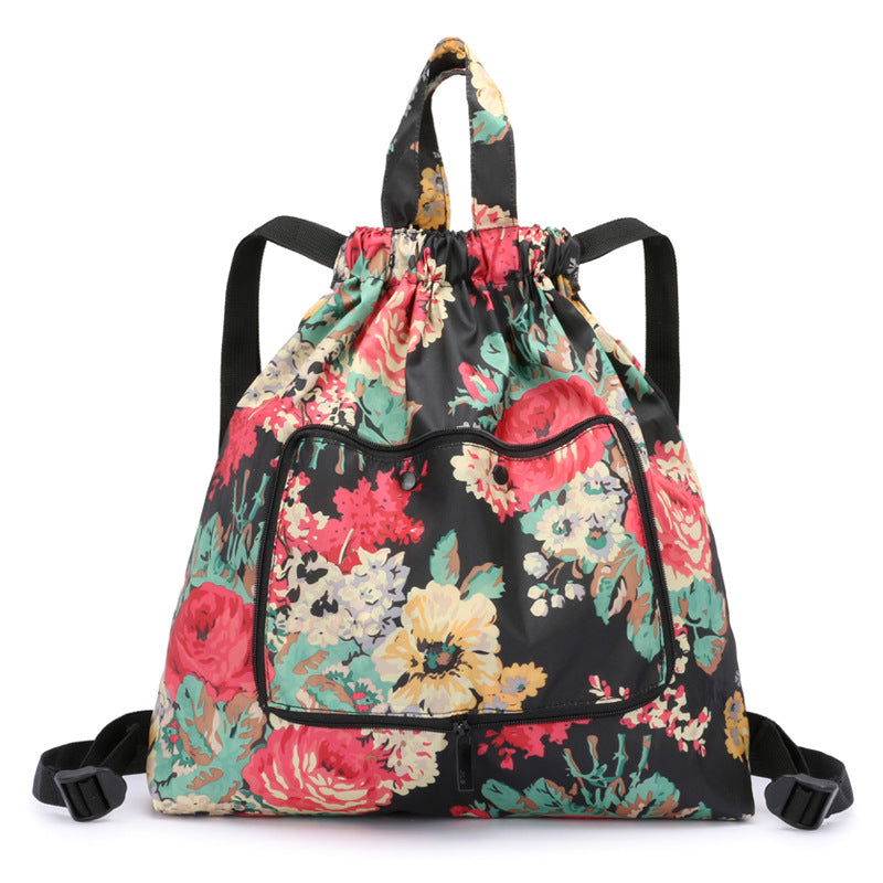 Pretty Unique Folding Drawstring Nylon Printed Backpacks