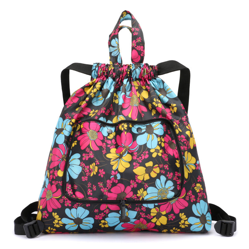 Pretty Unique Folding Drawstring Nylon Printed Backpacks