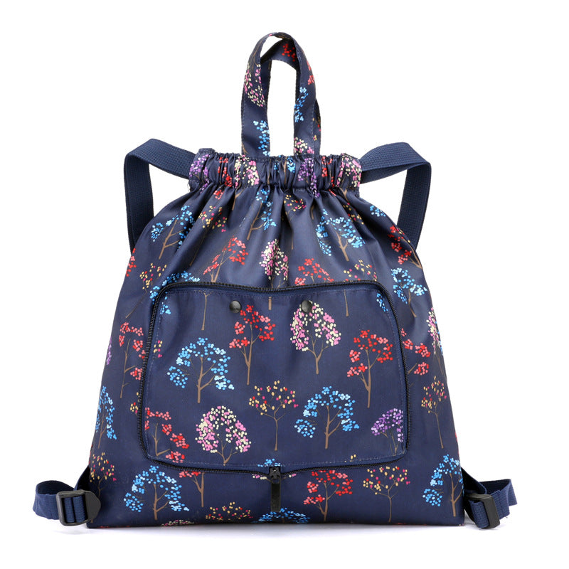 Pretty Unique Folding Drawstring Nylon Printed Backpacks