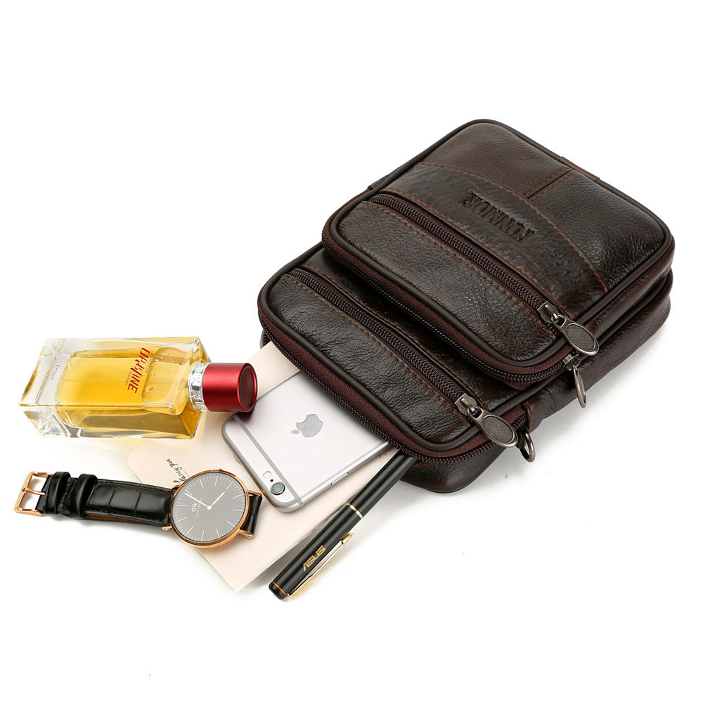 Men's Versatile Genuine Leather First Layer Bags