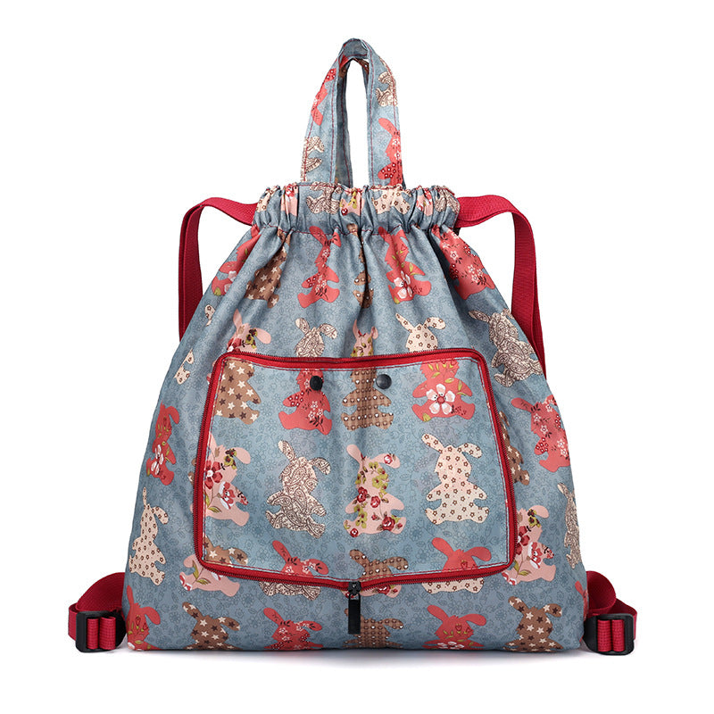Pretty Unique Folding Drawstring Nylon Printed Backpacks