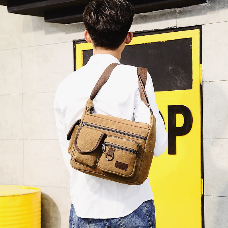 Men's Creative High Sense Retro Canvas Men's Shoulder Bags