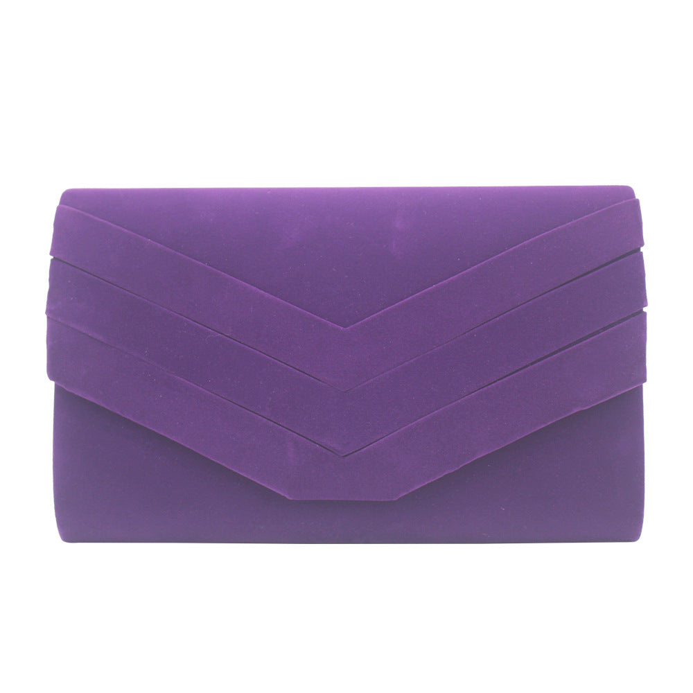 Flannel Three V Folding Fashion Clutch Evening Bags