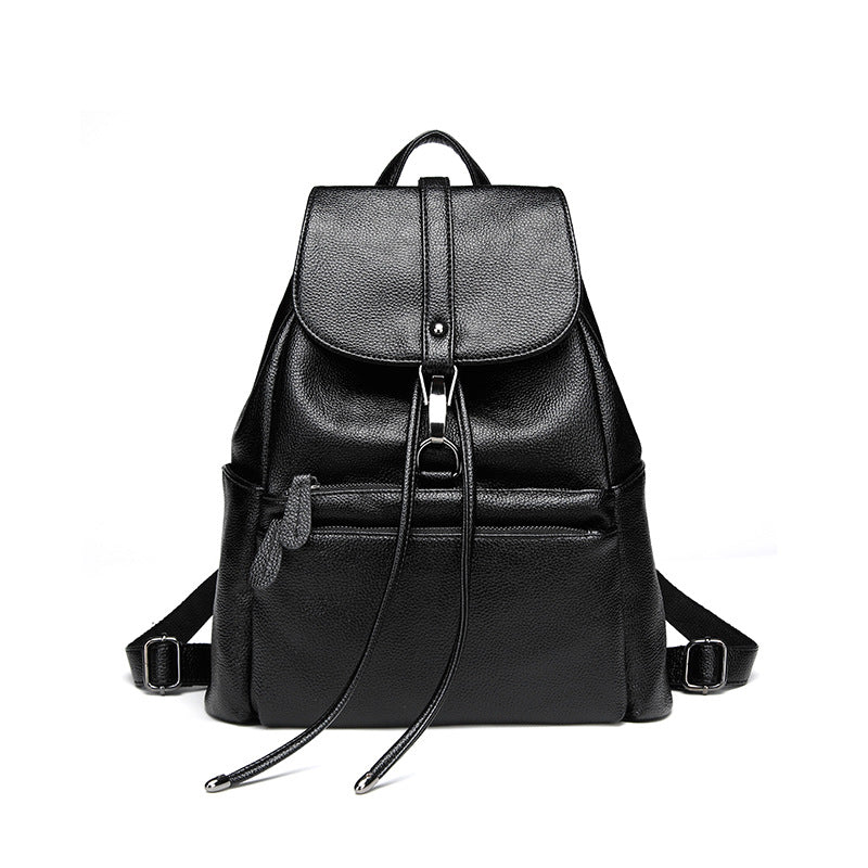 Women's Korean Style Fashion Litchi Pattern Large Backpacks
