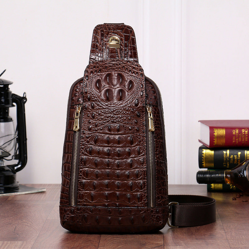 Men's Beautiful Classy Crocodile Pattern Korean Men's Chest Bags