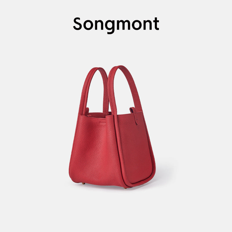 Vegetable Basket Series Genuine Leather Large Capacity Shoulder Bags