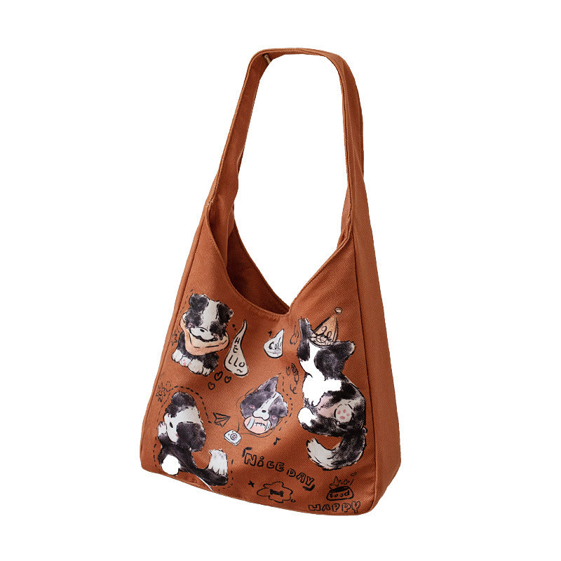 Women's Large Capacity Cute Cartoon Cloth Lightweight Shoulder Bags