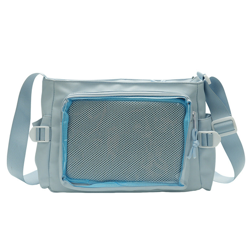 Women's Style Transparent Canvas Campus Cartoon Snacks Crossbody Bags