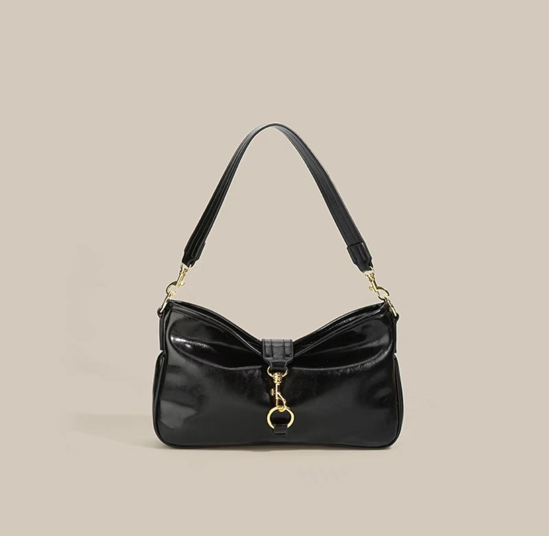 Trendy Fashion Baguette Underarm Solid Color Bags