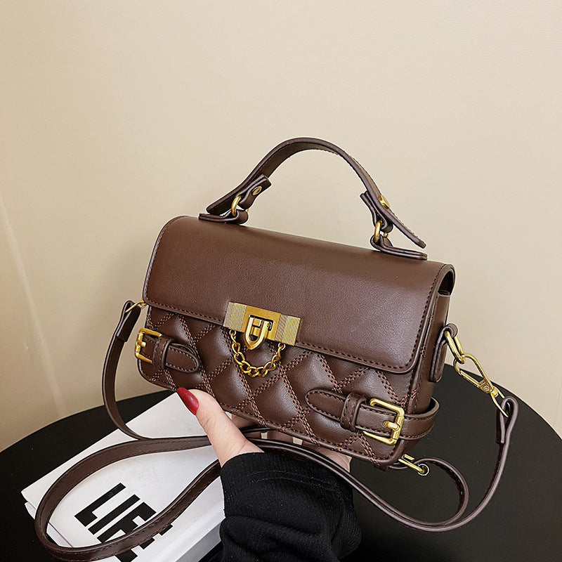 Women's Diamond Pattern Trendy Retro Winter High-grade Shoulder Bags