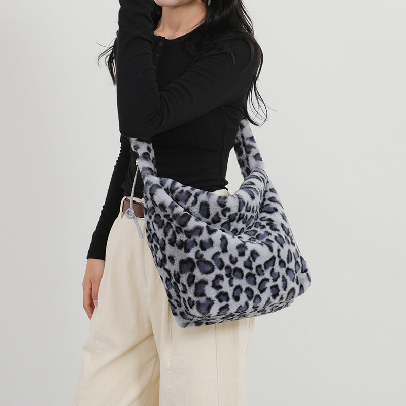 Women's Fur Korean Style Leopard Print Fashion Crossbody Bags