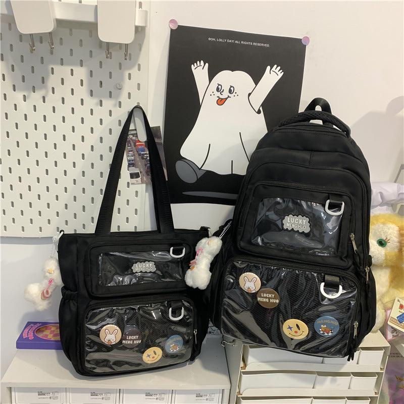 Large Capacity Female College Cute Versatile Transparent Backpacks