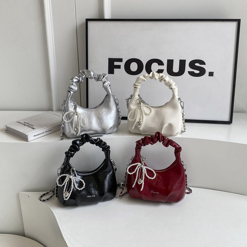 Women's Fashion Portable Pleated Dumpling High Sense Crossbody Bags