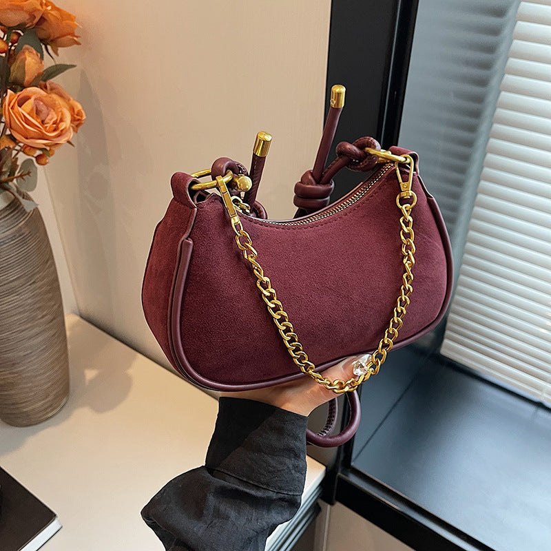 Women's Matte Leather Fashion Retro Dumpling Western Shoulder Bags