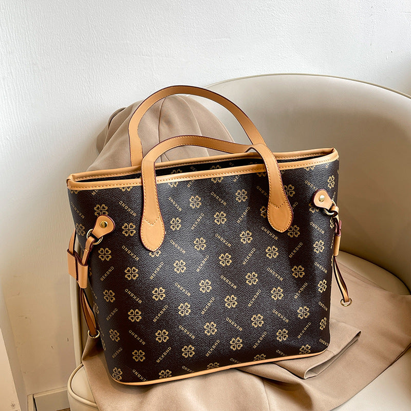 Women's Fashionable High-grade Retro Printed Commuter Large Bags